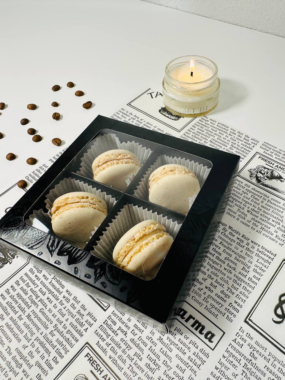 Упаковка под 4 макаронс/моти/конфеты, Какао-бобы — изображение 4